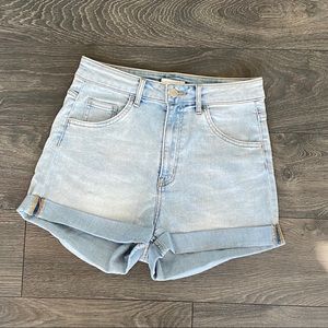High Waisted Light Washed Shorts